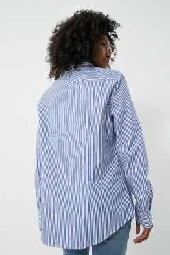 Blue And White Stripe Boyfriend Shirt -Vogue Vista Clothing 07EN6baEsvxnYYvkq2qCR2qCMU172Ij0 1