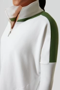 White And French Green Amelie Quarter Zip -Vogue Vista Clothing 1lJvdxCDgB3aaM1JydFMrDpf1ICEvxqp 1