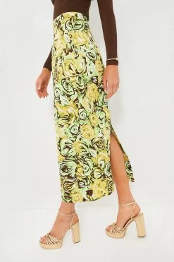 Green And Lemon Abstract Roses Lorelei Twill Skirt -Vogue Vista Clothing 39qPlDNWPjcM7p3UQ548ojV0XU6Ae9fj 1
