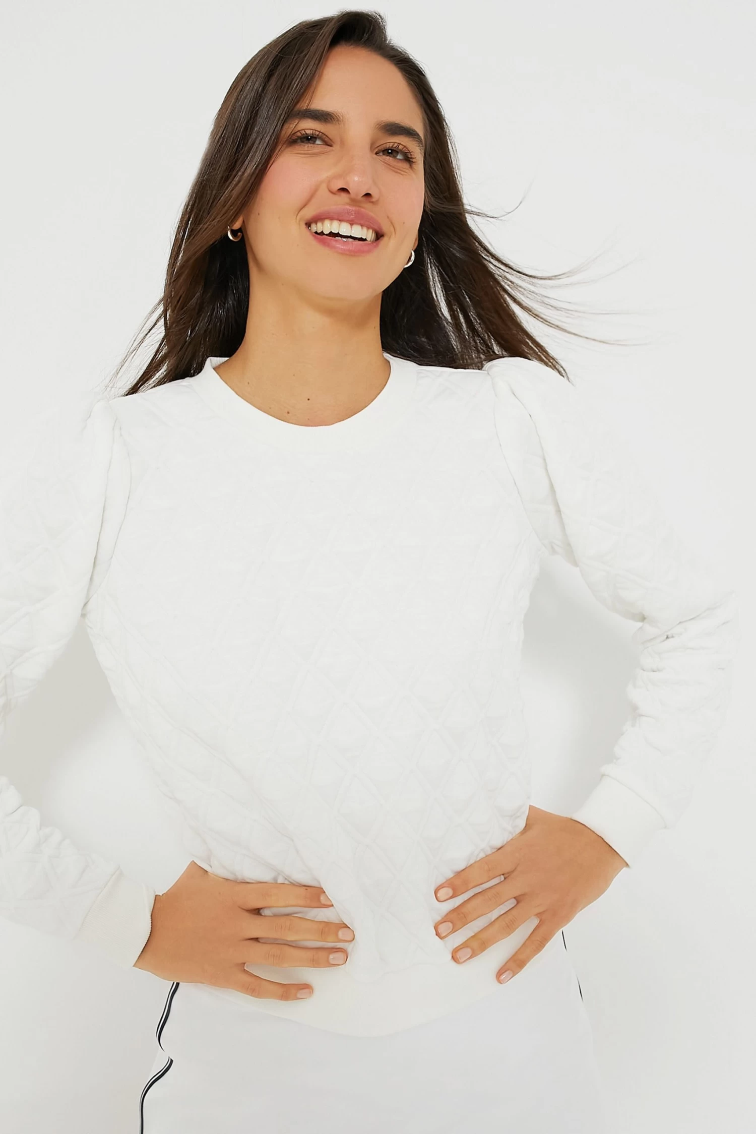 White Puff Sleeve Campbell Pullover 1 White Puff Sleeve Campbell Pullover