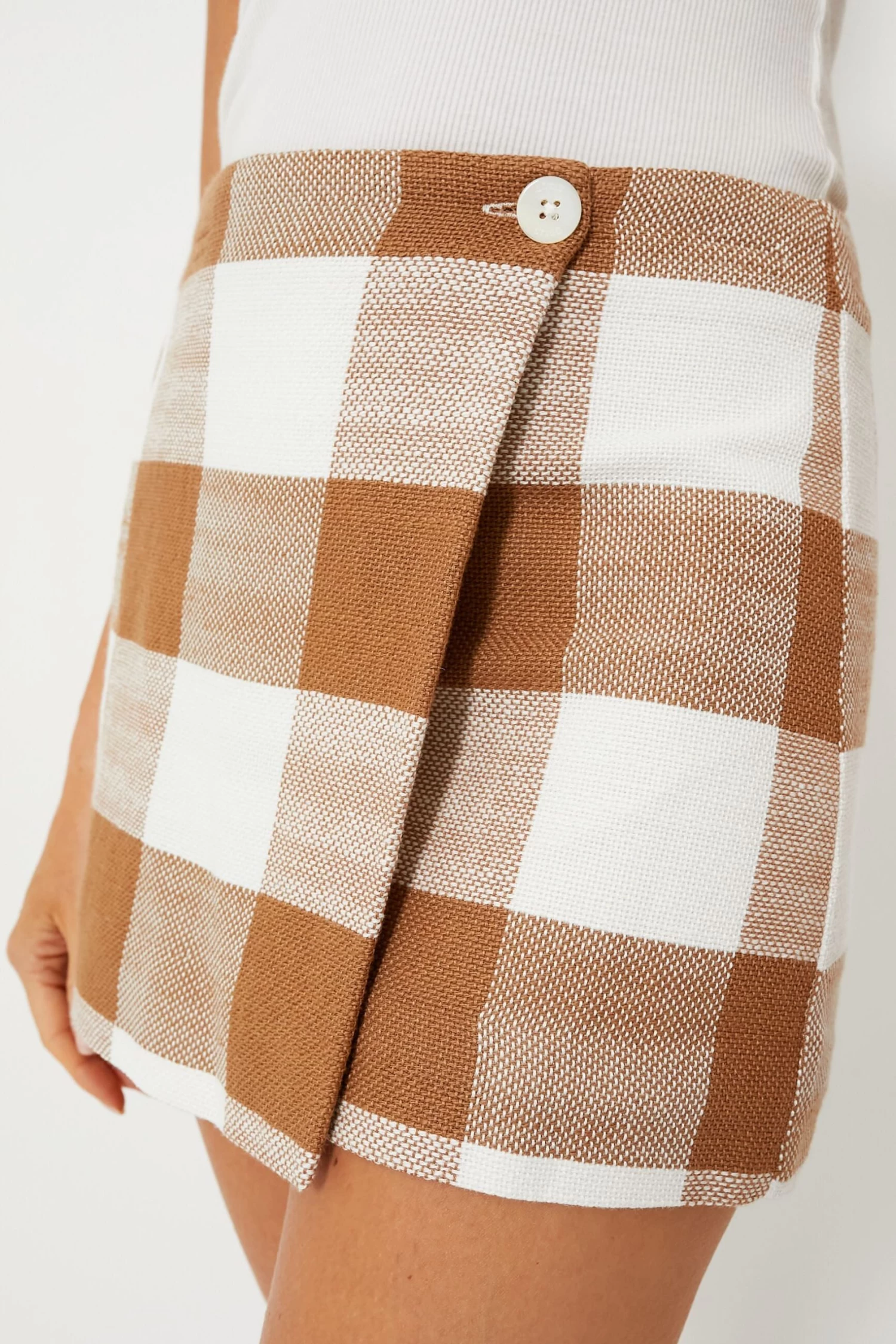 Staud Tobacco Gingham Tour Skirt 5 Staud Tobacco Gingham Tour Skirt - Image 5