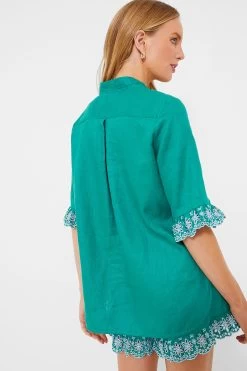 Embroidered Linen Montauk Lounge Shirt -Vogue Vista Clothing 3ri0WqrlLPdRxu4PnIVt2SSBCIEa6Ua4 1