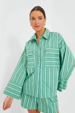 Green Akaia Stripe Tasha Shirt