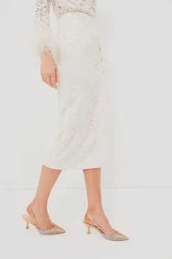 SELF PORTRAIT Cream Cord Lace Midi Skirt -Vogue Vista Clothing 4kNNGiUmPx2tSuEGZOwmTnsPJkyi2iHP 1