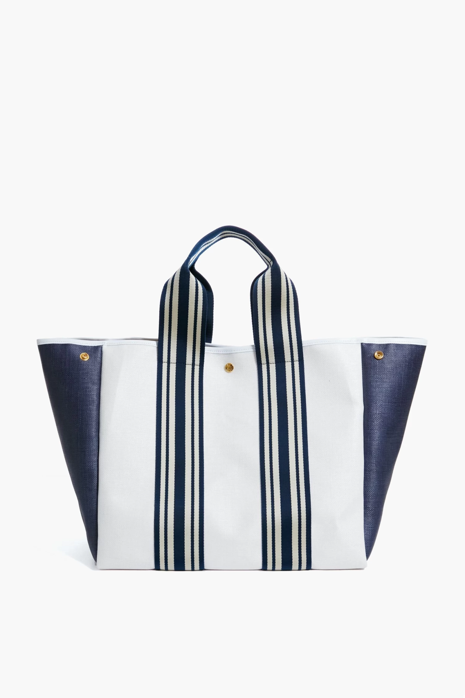White And Navy Traversee L Fine Straw Tote 1 White And Navy Traversee L Fine Straw Tote