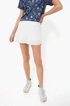 White Scallop Marisa Tennis Short