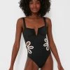 Black And Ivory Flora One Piece