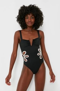 Black And Ivory Flora One Piece