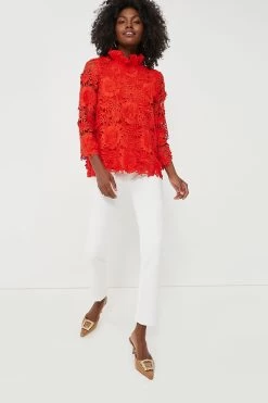 Red Guipure Lace Faye Blouse -Vogue Vista Clothing 6NJb1NBWInKP3bW83wLHJ9yUYrXjlv7L 1