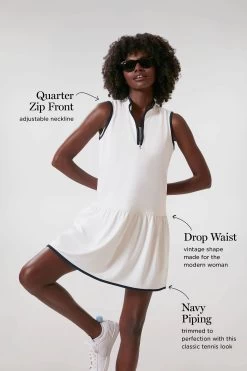 White And Navy Quarter-Zip Tennis Dress -Vogue Vista Clothing 6QrQLJkFqgypvojkwvS56d5O7KN9UWid 1