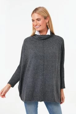 Charcoal Turtleneck Soft Sweater