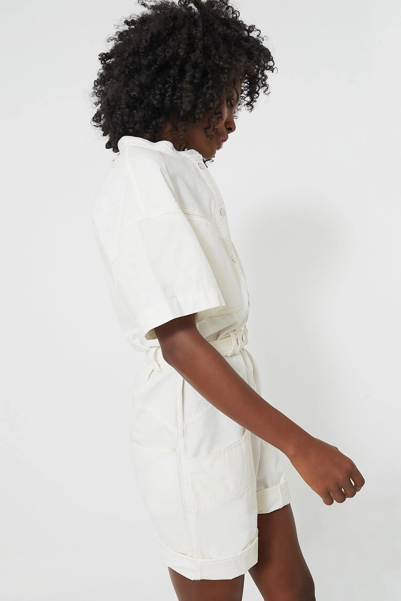 Isabel Marant Etoile Ecru Kiara Summer Cotton Poplin Romper 3 Isabel Marant Etoile Ecru Kiara Summer Cotton Poplin Romper - Image 3