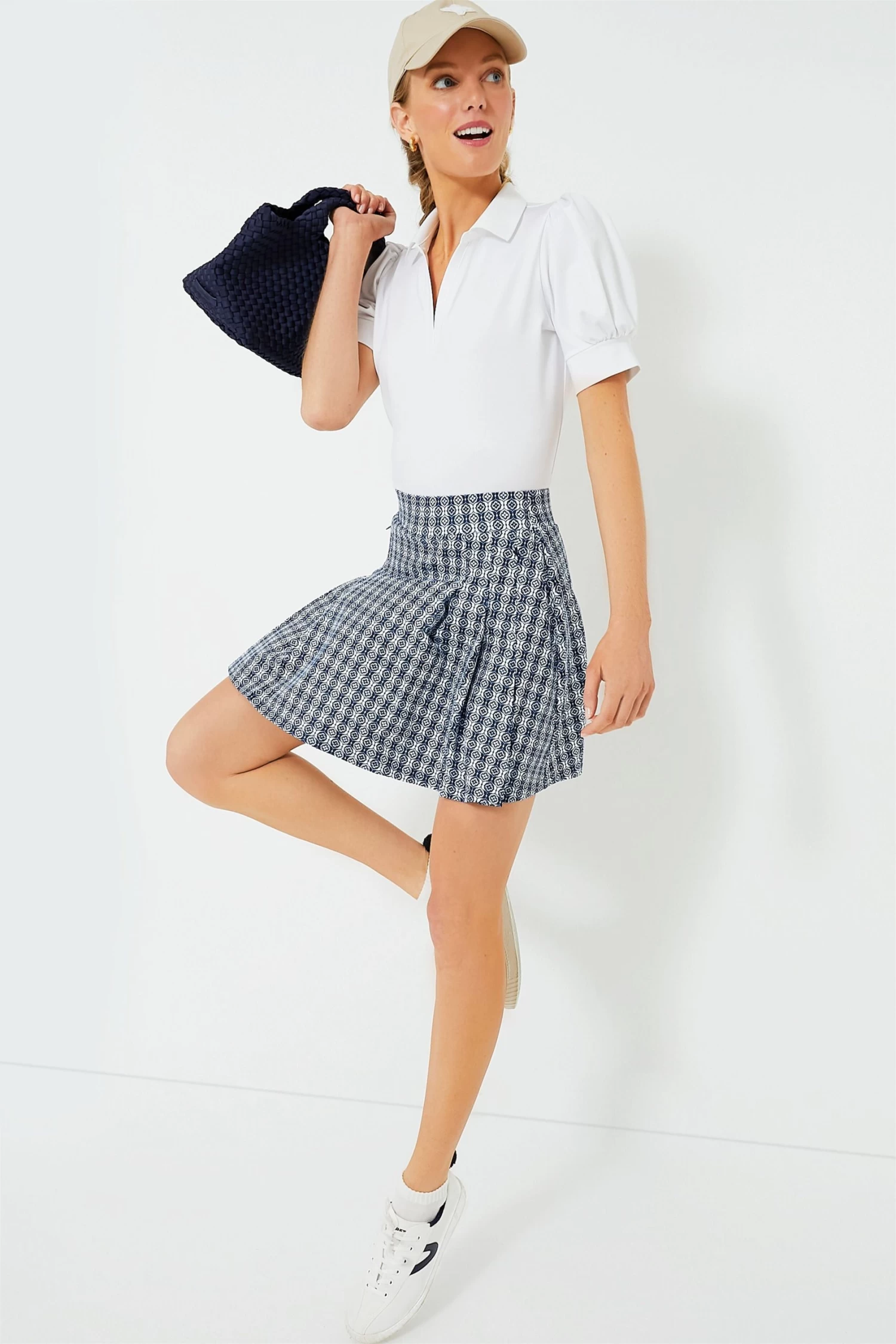 White Puff Sleeve Caroline Polo 2 White Puff Sleeve Caroline Polo - Image 2