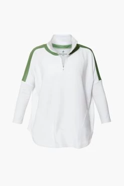 White And French Green Amelie Quarter Zip -Vogue Vista Clothing 8frRAoQ9WsWb3vmAbpJMdxdsbp50SkuL 1