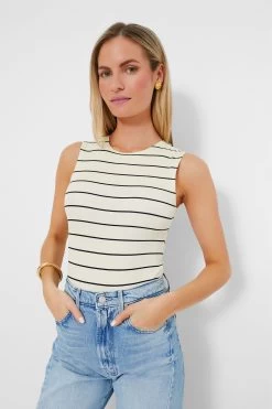 Black And Antique White Tank Bodysuit