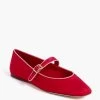 Loeffler Randall Red Moire Ginger Mary Jane Flat