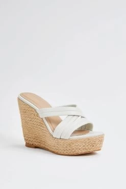Ivory Sand Vito Chunky Band Wedge Sandals