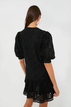 Black Eyelet Popover Flounce Mini Dress -Vogue Vista Clothing BFNE3XzCdPPRmu21UjSQP0osd2guYpre 1