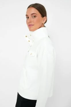 White Snap Neck Bailey Pullover -Vogue Vista Clothing BLBuAfdnPMFZqzpCLqR7jS5097fpxfOj 1
