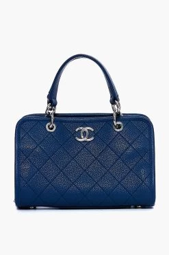 CHANEL Blue Caviar Stitched Shopping Tote