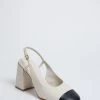 Schutz Pearl And Black Dorothy Sling High Heels