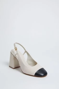 Schutz Pearl And Black Dorothy Sling High Heels
