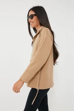 Long Sleeve Wool Blend Double Knit Half Zip Tunic Pullover -Vogue Vista Clothing CAAc51fP9yeLGAmp5F1pSdHWuThv7qq5 1