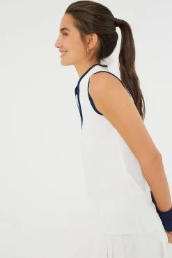 White Sleeveless Connors Mock Neck -Vogue Vista Clothing CH0dXWlvbfUy1gCIoSSSGGWRjyNi7AKy 1