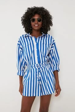 Bayou Stripe Cobalt Isole Playsuit -Vogue Vista Clothing CY2WaAKWDfzsVSIkD4VquoF1LSxlUK5U 1