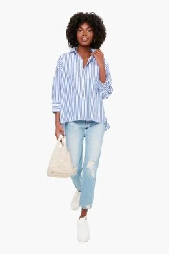 Denim Stripe Adair Boyfriend Shirt -Vogue Vista Clothing DCcCCvqMLhwAn0JskgKk1lbH6WGrAWz2 1