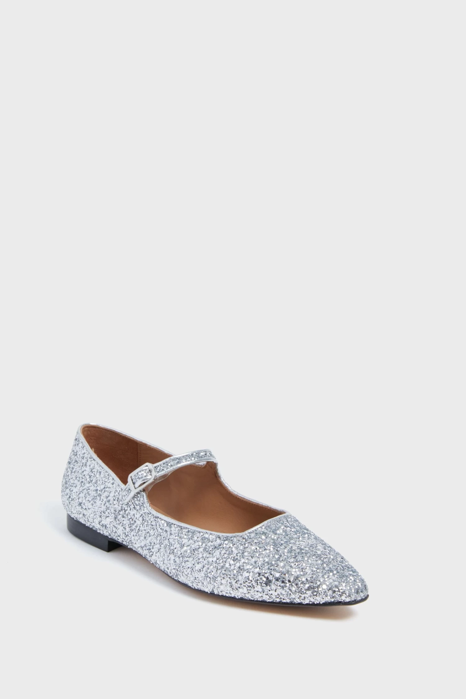 Silver Glitter Camila Flats 1 Silver Glitter Camila Flats