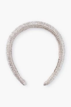 Loeffler Randall Champagne Shimmer Lame Marina Puffy Headband