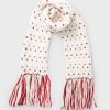 Lollipop Red Hand Knitted Multi Mini Heart Scarf