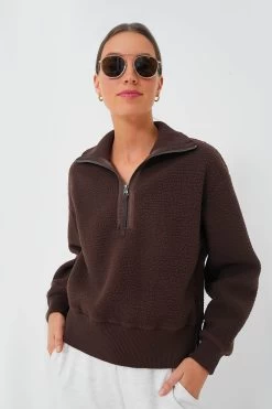 Varley Dark Truffle Roselle Half Zip Fleece
