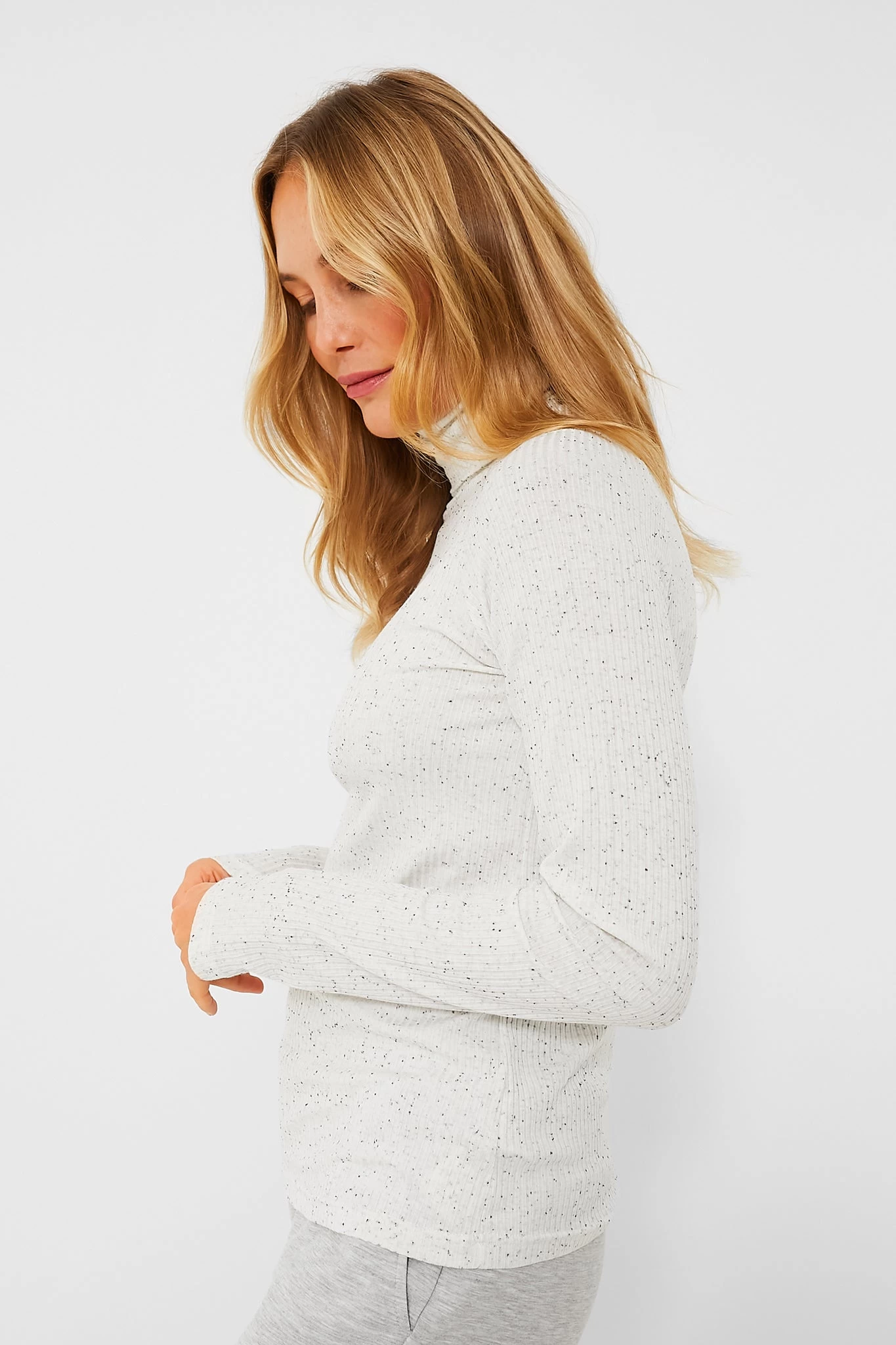 Varley Egret Black Roya Roll Neck Long Sleeve Tee 3 Varley Egret Black Roya Roll Neck Long Sleeve Tee - Image 3