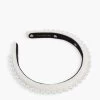 Ivory Pearl Embellished Velvet Gigi Headband