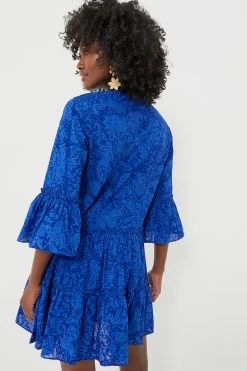 Blue Tiered V-Neck Quidnet Mini Dress -Vogue Vista Clothing FhIBaxmH8uGsYOgvcPQZfwe00BgkrMEM 1