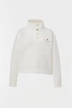 White Snap Neck Bailey Pullover -Vogue Vista Clothing Fjl5UTW7WrOLbswMZH3YkBpv3vnhfA9J 1