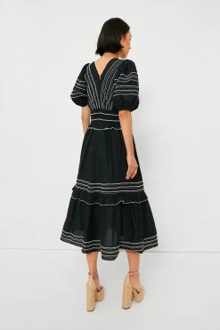 Black Mable Cambric Puff Sleeve Midi Dress -Vogue Vista Clothing GIDwwNpNSAamlco5qN7RaE5whZ83uR2a 1