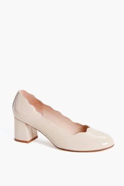 Beige Wave Patent Heels