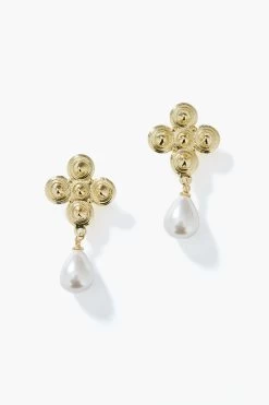 Gold And Pearl Camille Earrings