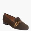 Luggage Brown Velvet Strapped Venetian Loafers