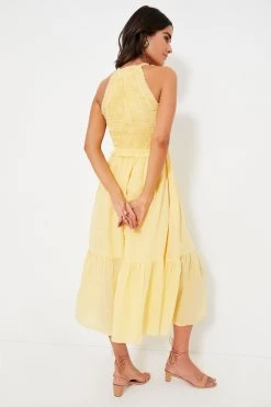 Yellow Cole Smocked Ramie Midi Dress 9 Yellow Cole Smocked Ramie Midi Dress -Vogue Vista Clothing HtDOhtAqkgCWLurQ2l37QxWiyzxYOkuf 1