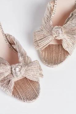Loeffler Randall Champagne Shimmer Lame Emilia Pleated Knot Mules -Vogue Vista Clothing ICAXZ7nfc4SjzFr1PopqBoSiu8TivCaM 1