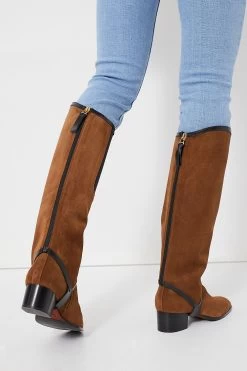 Tan Crosta Leather & Black Calf Leather Long Gaiter -Vogue Vista Clothing JMmw86TtjrhC1U9yetIRDN1XYgovwNIH 1