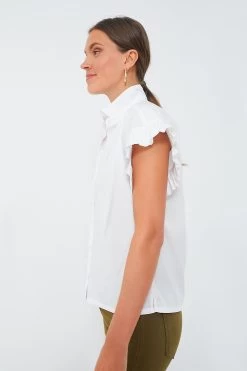 White Marianne B Ruffle Sleeve Shirt 8 White Marianne B Ruffle Sleeve Shirt -Vogue Vista Clothing KBCkSe2ePzwAggleAOfoXUVRvy6j2EAq 1