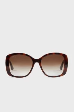 Gucci Havana Square Frame Sunglasses