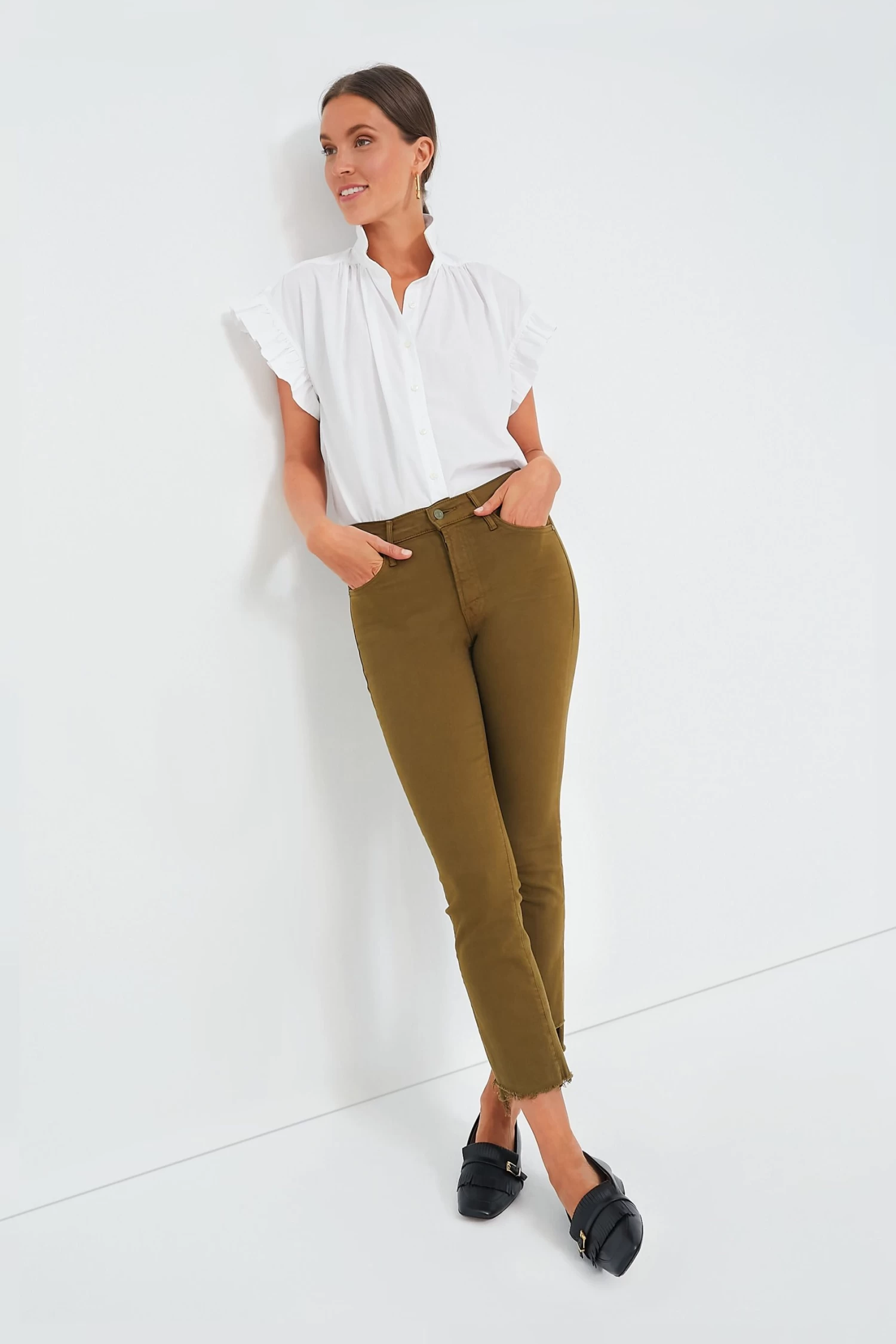 White Marianne B Ruffle Sleeve Shirt 2 White Marianne B Ruffle Sleeve Shirt - Image 2