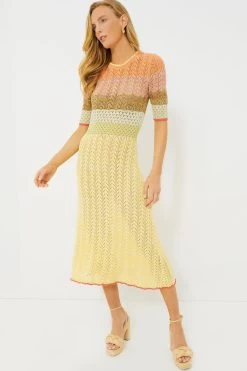 Vanessa Bruno Multicolor Coronille Midi Dress