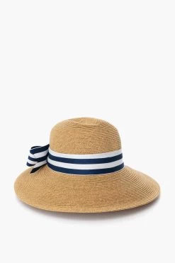 Exclusive Striped Packable Wide Bow Sunhat